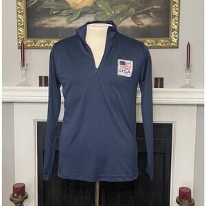 Eleven Vs 11 Adult Team USA 1/4 Zip Navy Sportswear Pullover Medium